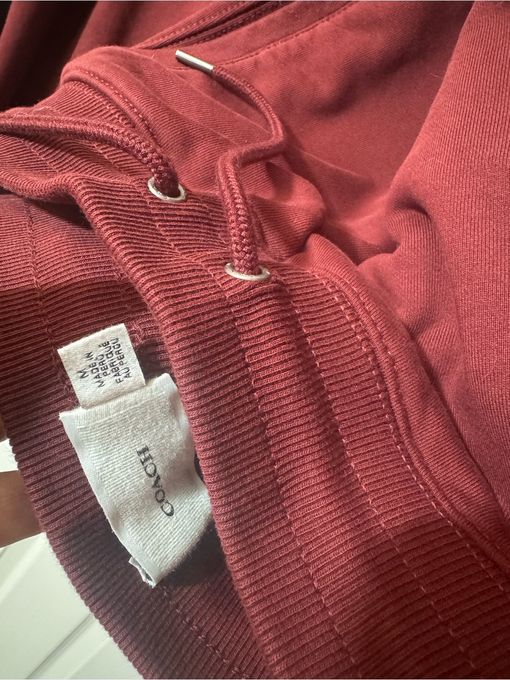 Coach jogger SET Burgundy Pullover Sweatshirt with White Logo Print - Picture 3 of 7